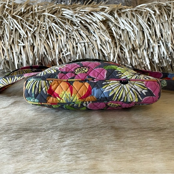 VERA BRADLEY Va Va Bloom 2012 Zip Hipster Crossbody Gray Pink Yellow Floral - Picture 14 of 17